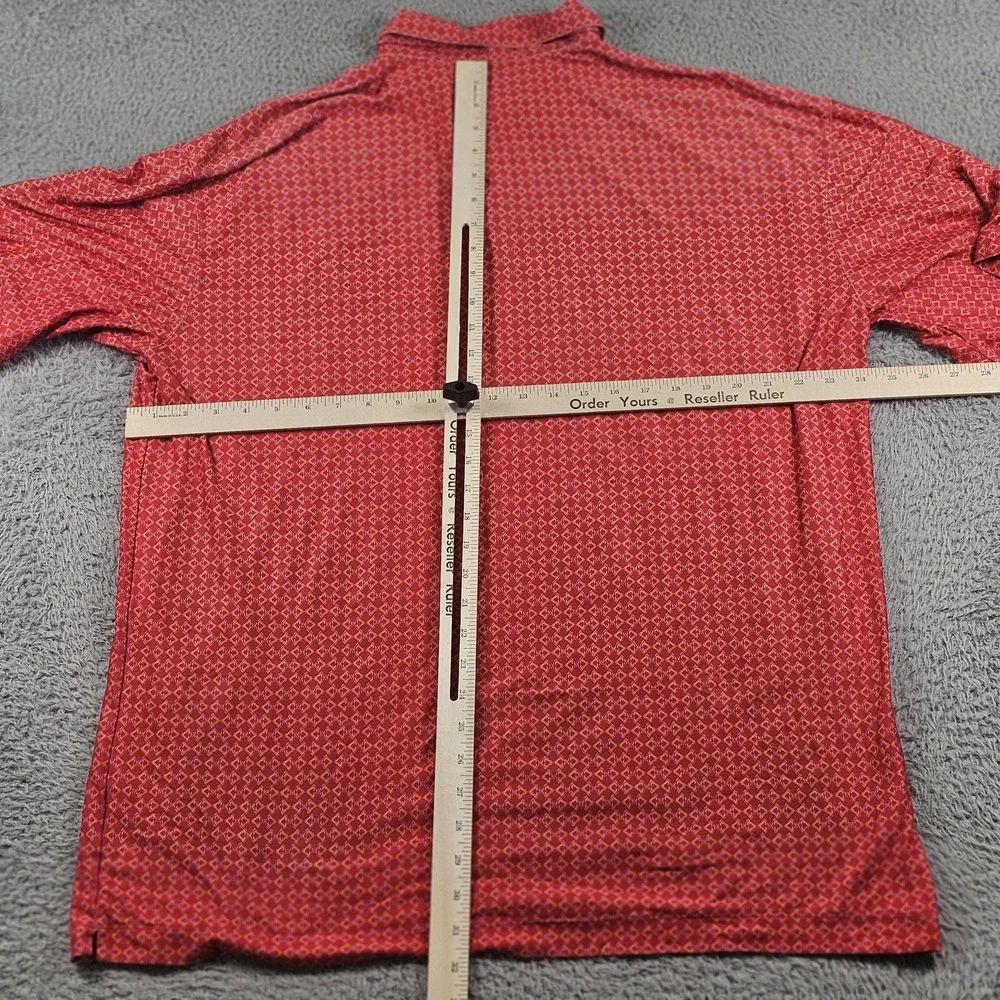 Nike Golf Polo Shirt Mens XL Red Allover Print Stretch‎ Short Sleeve 208482-685